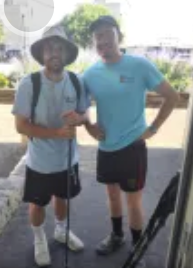 Two supporters completing a fundraising walking challenge